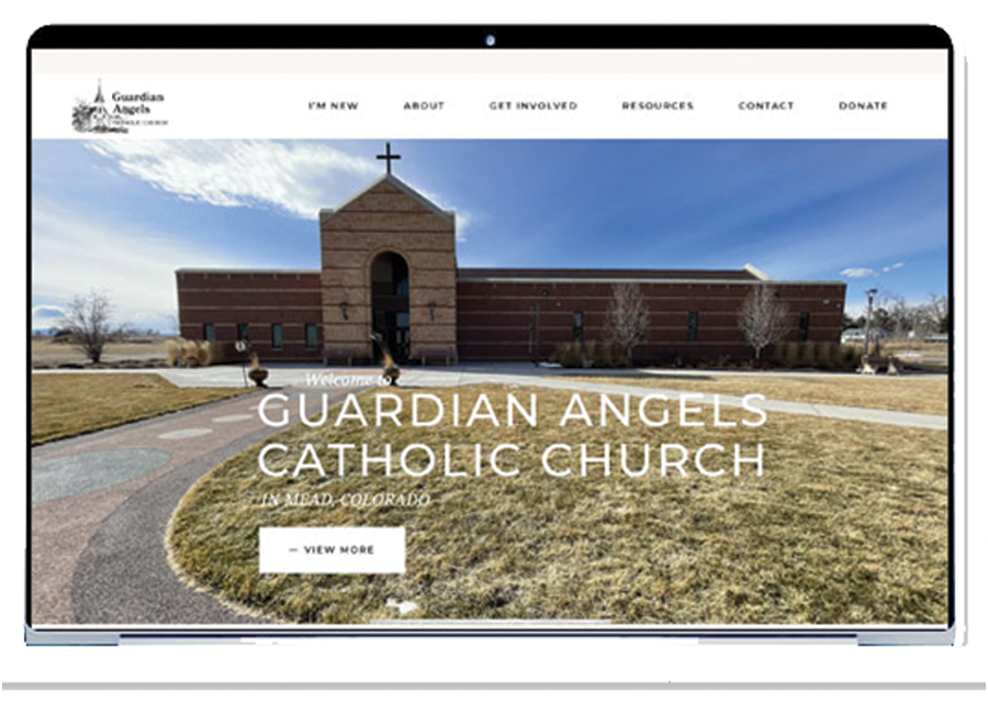 Guardian Angels Catholic Church website shown on desktop and mobile screens
